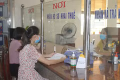 Người dân làm thủ tục nộp thuế. (Nguồn: TTXVN)