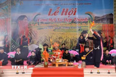 Phục dựng lễ hội cơm mới của xã Hợp Thành. (Ảnh: Vũ Hoàng Giang/TTXVN)