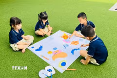 Kết hợp STEAM (tích hợp Khoa học, Công nghệ, Kỹ thuật, Nghệ thuật, Toán học) trong hoạt động giáo dục Mầm non tạo hứng thú cho trẻ ngay từ bậc học đầu đời. (Ảnh: Thu Hoài/TTXVN)