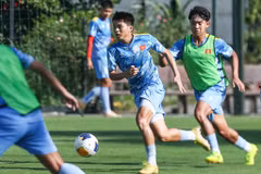 U19 Việt Nam nỗ lực tập luyện để giành kết quả cao nhất. (Nguồn: VFF)