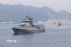 Diễn tập hàng hải ASEAN. (Ảnh: Đào Trang/TTXVN)