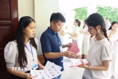 Các thí sinh tham dự kỳ thi Đánh giá năng lực của Trường Đại học Sư phạm Hà Nội năm 2026. (Ảnh: TTXVN)