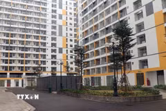 Dự án Nhà ở xã hội thuộc Dự án Khu đô thị - Dịch vụ thương mại và nhà ở công nhân Tràng Duệ. (Ảnh: Hoàng Ngọc/TTXVN)