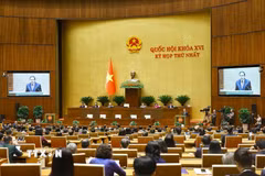 Chủ tịch Quốc hội Trần Thanh Mẫn phát biểu bế mạc Kỳ họp. (Ảnh: Doãn Tấn/TTXVN)