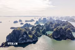 Vịnh Hạ Long quần tụ dày đặc các hòn đảo lớn nhỏ, tạo cho cảnh quan nơi đây vẻ đẹp hiếm có. (Ảnh: Hoàng Hiếu/TTXVN)