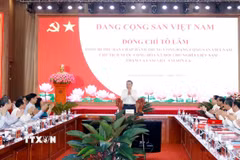Tổng Bí thư, Chủ tịch nước Tô Lâm làm việc với Ban Thường vụ Tỉnh ủy Sơn La. (Ảnh: Thống Nhất/TTXVN)