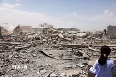 Cảnh đổ nát tại Yemen. (Ảnh: THX/TTXVN)