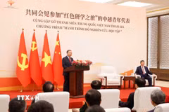 Tổng Bí thư, Chủ tịch nước Tô Lâm phát biểu tại buổi gặp gỡ thanh niên hai nước tham gia chương trình “Hành trình Đỏ nghiên cứu, học tập.” (Ảnh: Thống Nhất/TTXVN)