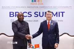 Thủ tướng Lê Minh Hưng gặp Tổng thống Cộng hòa Burundi Évariste Ndayishimiye. (Ảnh: Dương Giang/TTXVN)