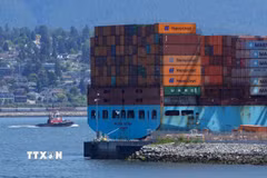Quang cảnh cảng hàng hóa Vancouver, Canada. (Ảnh: THX/TTXVN phát)
