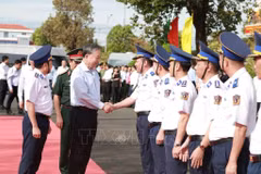 Đồng chí Tổng Bí thư, Chủ tịch nước, Bí thư Quân ủy Trung ương Tô Lâm thăm và làm việc với Bộ Tư lệnh Vùng Cảnh sát biển 4 (Tháng 11/2025).