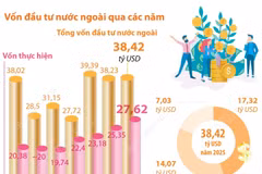 Vốn đầu tư trực tiếp nước ngoài thực hiện cao nhất trong 5 năm qua
