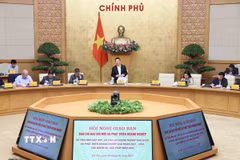Phó Thủ tướng Hồ Đức Phớc, Trưởng Ban Chỉ đạo đổi mới và phát triển doanh nghiệp phát biểu. (Ảnh: An Đăng/TTXVN)