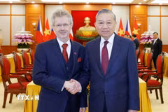 Tổng Bí thư Tô Lâm tiếp Chủ tịch Thượng viện Quốc hội Cộng hòa Séc Milos Vystrcil. (Ảnh: Thống Nhất/TTXVN)