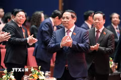 Đồng chí Phạm Minh Chính, Ủy viên Bộ Chính trị, Bí thư Đảng ủy, Thủ tướng Chính phủ đến chủ trì Phiên trù bị Đại hội đại biểu Đảng bộ Chính phủ lần thứ nhất, nhiệm kỳ 2025-2030. (Ảnh: Dương Giang/TTXVN)