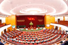 Phiên bế mạc Hội nghị lần thứ tư Ban Chấp hành Trung ương Đảng khóa XIV. (Ảnh: Phương Hoa/TTXVN)