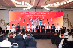 Giải thưởng quy tụ danh sách ấn tượng các Đại sứ Tinh hoa Việt, là những gương mặt tiêu biểu từ nhiều lĩnh vực văn hoá nghệ thuật. (Ảnh: PV/Vietnam+)