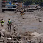 Khu vực bị tàn phá do thảm họa lũ quét và sạt lở ở Nuwakot, Nepal. (Ảnh: THX/TTXVN phát)