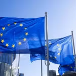 Cờ Liên minh châu Âu (EU). (Ảnh: IRNA/TTXVN)