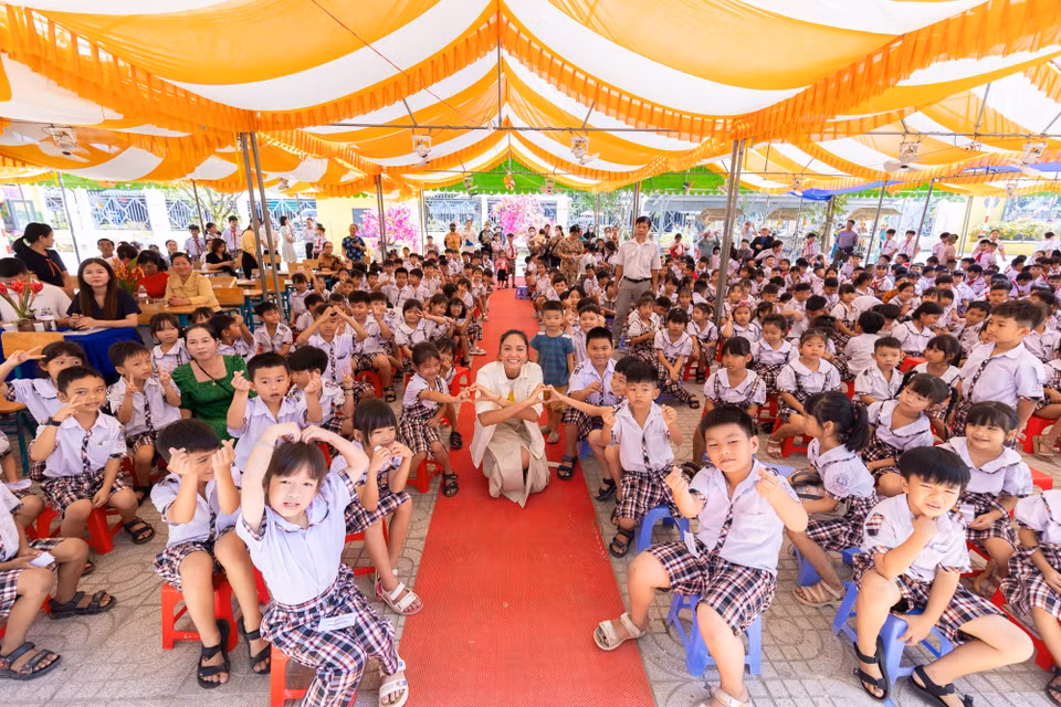 Trường tiểu học Bàu Phụng nằm ở xã Phú Lý, huyện Vĩnh Cửu, tỉnh Đồng Nai, có nhiều em học sinh là đồng bào dân tộc sinh sống và học tập. (Ảnh: CTV/Vietnam+)