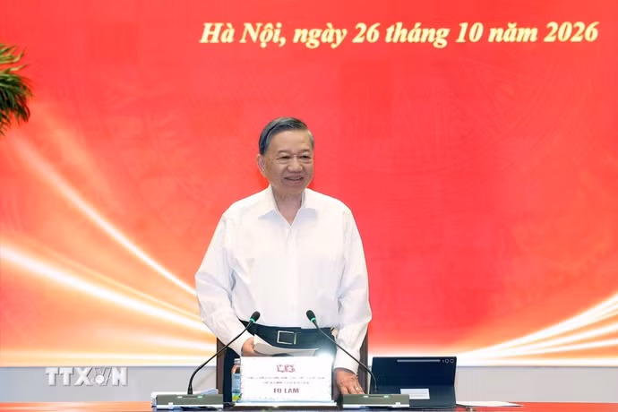 Tổng Bí thư, Chủ tịch nước Tô Lâm phát biểu chỉ đạo. (Ảnh: Thống Nhất/TTXVN)