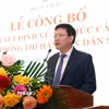 Thứ trưởng Bộ Tư pháp Mai Lương Khôi phát biểu. (Ảnh: Phạm Kiên/TTXVN)