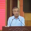 Bí thư Tỉnh ủy Thanh Hóa Lê Đức Thái ghi nhận và đánh giá cao các ý kiến thẳng thắn, trách nhiệm, trí tuệ và tâm huyết của đội ngũ trí thức, các nhà khoa học. (Ảnh: Hoa Mai/TTXVN)