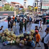 Lực lượng cứu trợ cùng hàng hóa từ khắp mọi nơi tập trung về Thái Nguyên. (Ảnh: Nhật Anh/TTXVN)