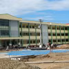 Trường Bán trú, Nội trú liên cấp Tiểu học - Trung học cơ sở Giang Thành, xã Giang Thành đang giai đoạn thi công hoàn thành. (Ảnh: Lê Huy Hải/TTXVN)