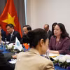 Phó Chủ tịch nước Võ Thị Ánh Xuân gặp Tổng thư ký SCO Nurlan Yemekbayev. (Ảnh: Tâm Hằng/TTXVN )
