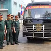 Tổng cục Hậu cần-Kỹ thuật nghiệm thu xe chuyên chở hài cốt liệt sỹ. (Nguồn: QĐND)