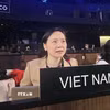 Đại sứ Nguyễn Thị Vân Anh, Trưởng Phái đoàn Đại diện thường trực Việt Nam bên cạnh UNESCO phát biểu tại Kỳ họp lần thứ 19 của Ủy ban liên chính phủ Công ước của UNESCO về Bảo vệ và phát huy sự đa dạng của các biểu đạt văn hoá. (Ảnh: TTXVN phát)