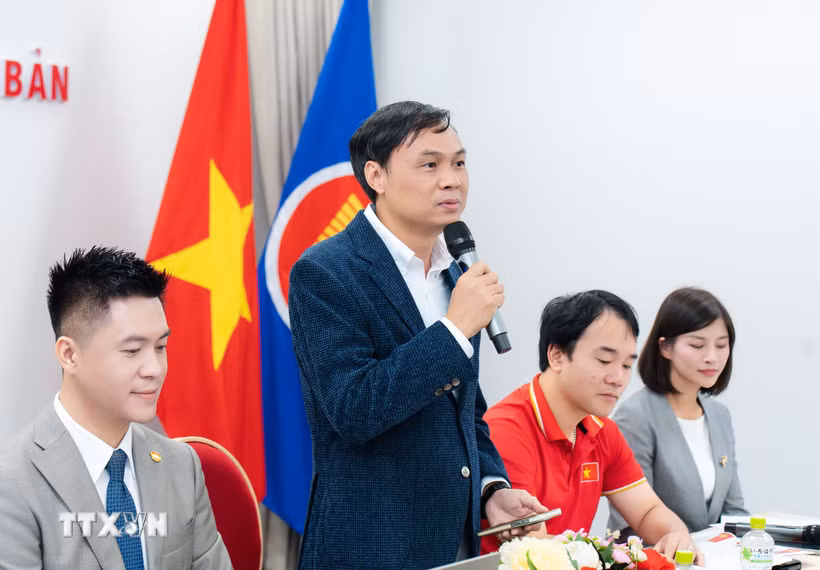Lãnh sự Nguyễn Thành Trung – Tổng Lãnh sự quán Việt Nam tại Fukuoka phát biểu tại sự kiện. (Ảnh: Xuân Giao/TTXVN)