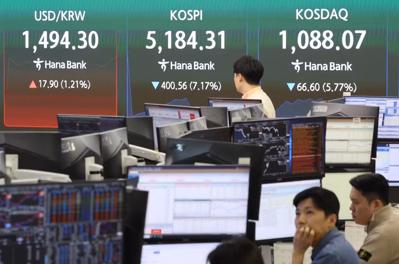 Bảng chỉ số chứng khoán tại Seoul, Hàn Quốc. (Ảnh minh họa. Yonhap/TTXVN)