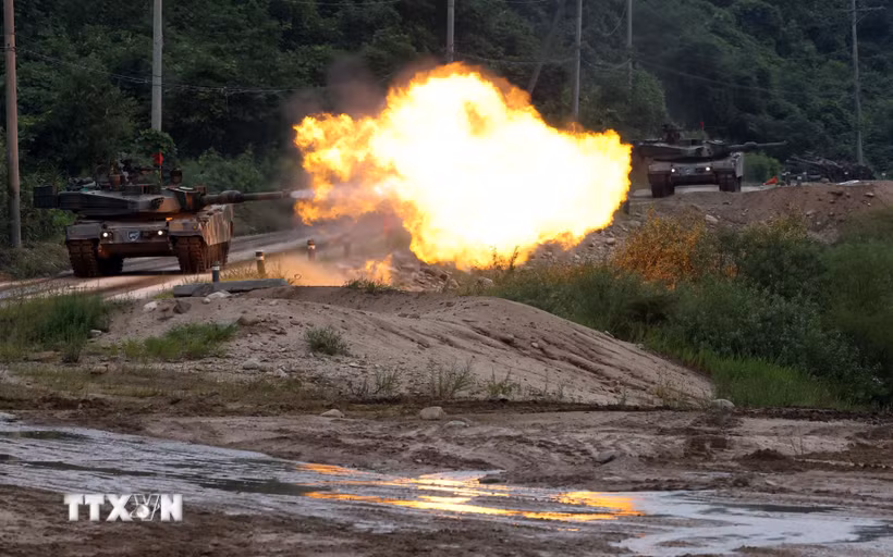Binh sỹ Hàn Quốc và Mỹ tham gia một cuộc tập trận chung. (Ảnh: Yonhap/TTXVN)