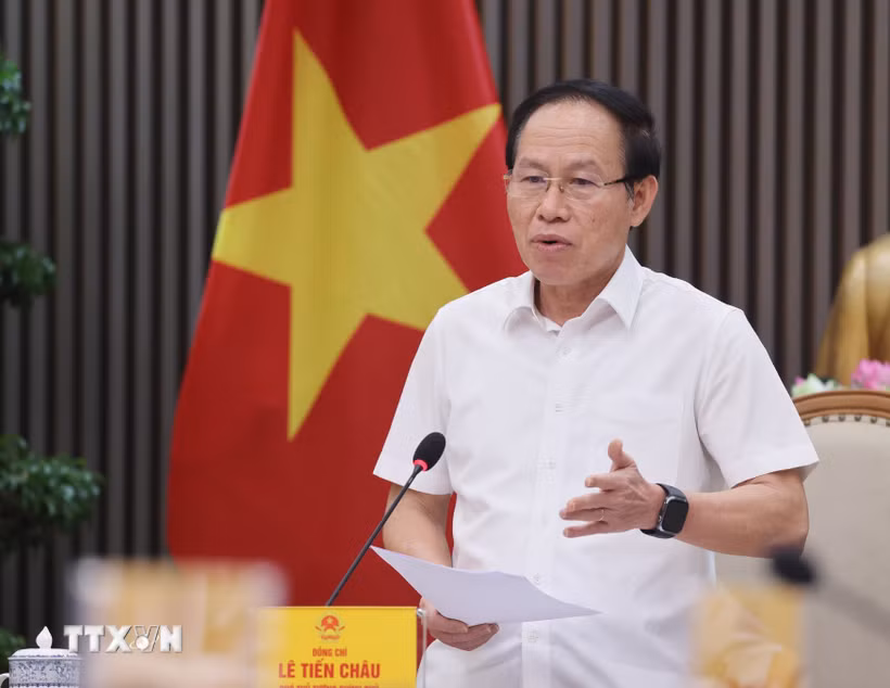 Phó Thủ tướng Lê Tiến Châu phát biểu chỉ đạo. (Ảnh: Lâm Khánh/TTXVN)