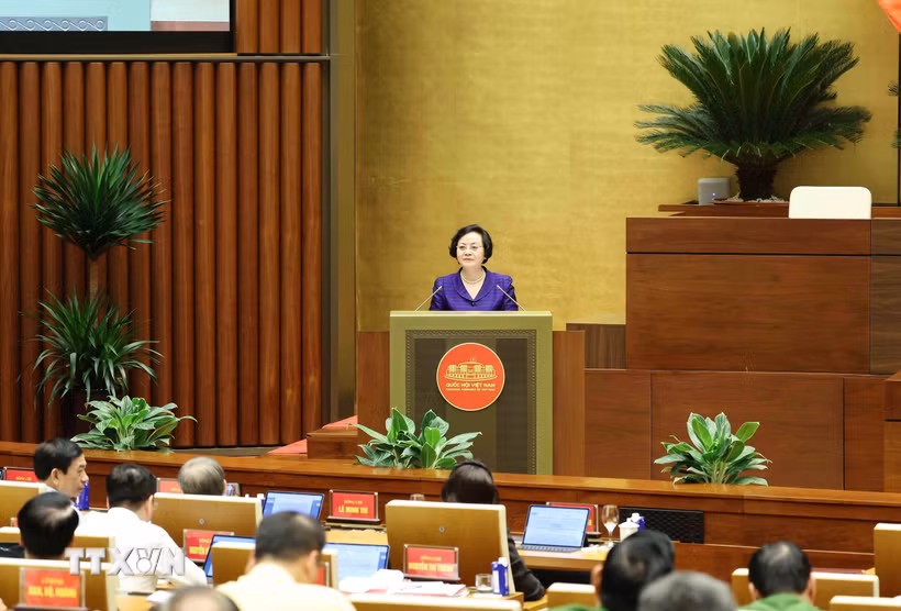 Đồng chí Phạm Thị Thanh Trà, Bí thư Trung ương Đảng, Phó Thủ tướng Chính phủ quán triệt Chuyên đề “Những nội dung trọng tâm, cốt lõi Nghị quyết của Bộ Chính trị về phát triển du lịch Việt Nam trở thành ngành kinh tế mũi nhọn trong kỷ nguyên mới”. (Ảnh: Phương Hoa/TTXVN)
