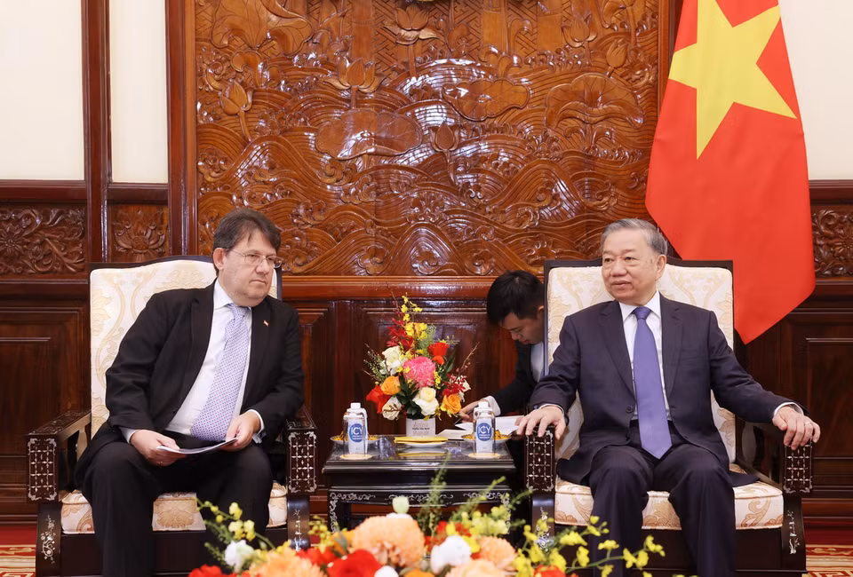 Tổng Bí thư, Chủ tịch nước Tô Lâm tiếp Đại sứ Cộng hòa Áo tại Việt Nam Philippo Agathonnos. (Ảnh: Lâm Khánh/TTXVN)