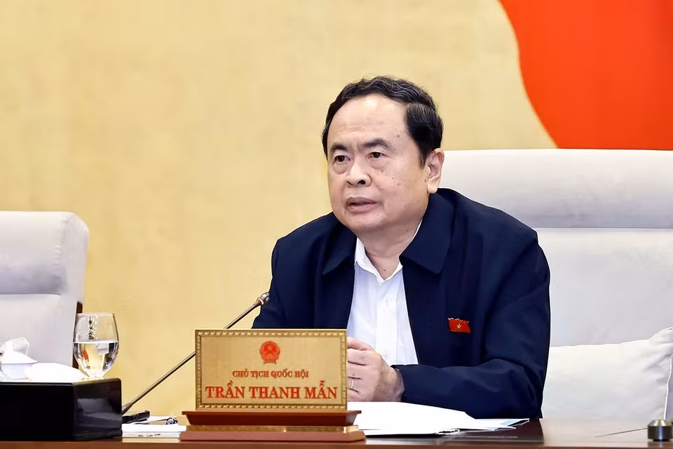 Chủ tịch Quốc hội Trần Thanh Mẫn phát biểu. (Ảnh: Doãn Tấn/TTXVN)