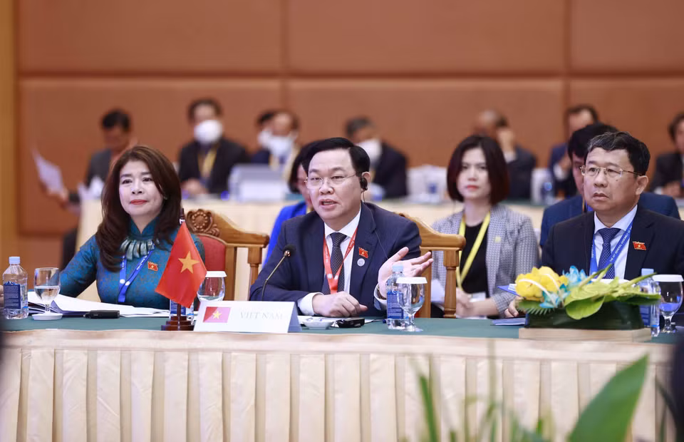 Chủ tịch Quốc hội Vương Đình Huệ phát biểu. (Ảnh: Doãn Tấn/TTXVN)