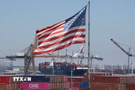 Quang cảnh cảng hàng hóa Long Beach, California (Mỹ). (Ảnh: AFP/TTXVN)