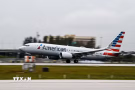 Máy bay của hãng hàng không American Airlines. (Ảnh: AFP/TTXVN)