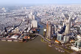 Một góc Thành phố Hồ Chí Minh bên sông Sài Gòn, khu vực Bến Nhà Rồng. (Ảnh: Tuấn Anh/TTXVN)