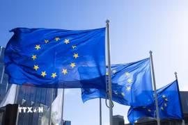 Cờ Liên minh châu Âu (EU). (Ảnh: IRNA/TTXVN)