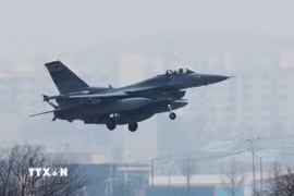 Máy bay chiến đấu F-16 của Không lực Mỹ. (Ảnh: Yonhap/TTXVN)