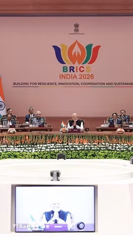 Quang cảnh Hội nghị thượng đỉnh BRICS lần thứ 18 tại New Delhi, Ấn Độ ngày 12/9/2026. (Ảnh: ANI/TTXVN phát)
