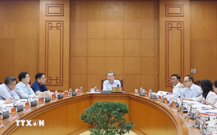 Tổng Bí thư Tô Lâm phát biểu. (Ảnh: Thống Nhất/TTXVN)