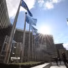 Cờ Liên minh châu Âu tại Brussels, Bỉ. (Ảnh: THX/TTXVN)
