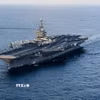 Tàu sân bay USS Abraham Lincoln lớp Nimitz của hải quân Mỹ di chuyển trên biển Arập. (Ảnh: Hải quân Mỹ/TTXVN)