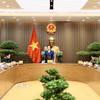 Bí thư Trung ương Đảng, Phó Thủ tướng Phạm Thị Thanh Trà, Trưởng Ban Chỉ đạo quốc gia về tìm kiếm, quy tập và xác định danh tính hài cốt liệt sỹ chủ trì buổi làm việc. (Ảnh: TTXVN)
